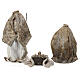 Natividade 19 cm 3 figuras resina acabado Cream Gold s8