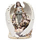 Sacra Famiglia con angelo 31 cm resina s1