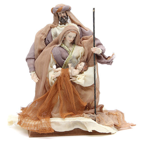 Nativity measuring 20cm, in resin with beige brown finish 1