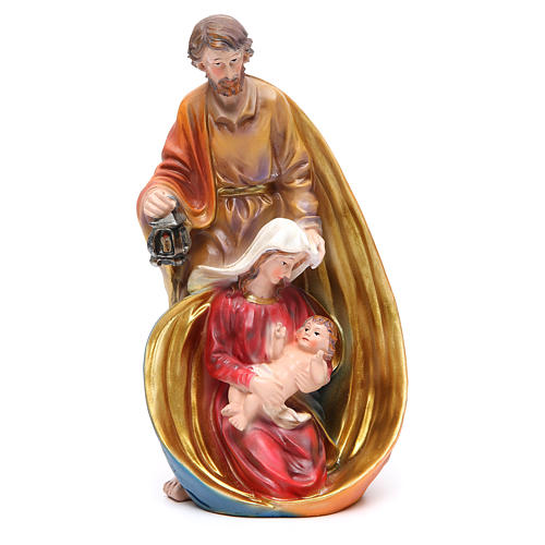 Holy Family set with 3 characters in coloured resin measuring 33cm 1