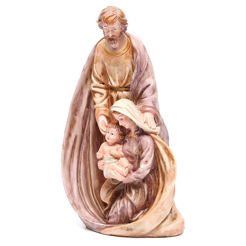 Nativity with base in coloured resin measuring 39cm 2