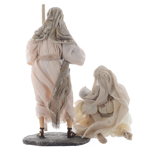Nativity 25cm in resin and fabric, beige 2