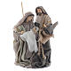 Nativity 20cm in resin and fabric, beige finish s1