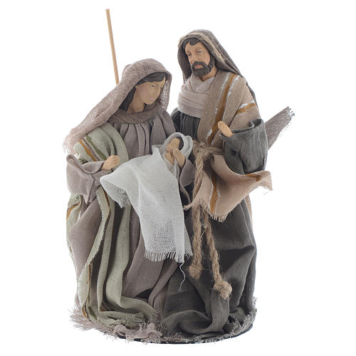 Nativity 20cm in resin and fabric, beige finish 1