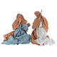 Kneeling nativity in Light blue and brown finish 23cm s2