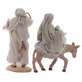 Nativity with donkey in resin and fabric, lilac 22cm