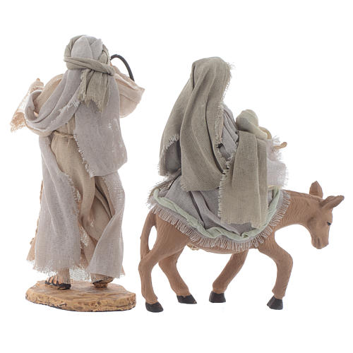 Nativity with donkey in resin and fabric, lilac 22cm 2
