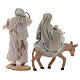 Nativity with donkey in resin and fabric, lilac 22cm s2