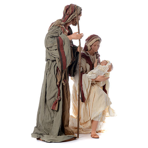 Nativity in fabric and resin, white and green 110cm online sales on