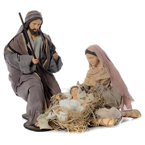 Nativity in fabric and resin, ochre 60cm 1