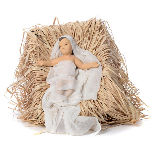 Kneeling nativity in fabric and resin, 120cm 4