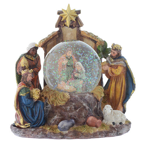 Resin nativity with globe, 22cm 1