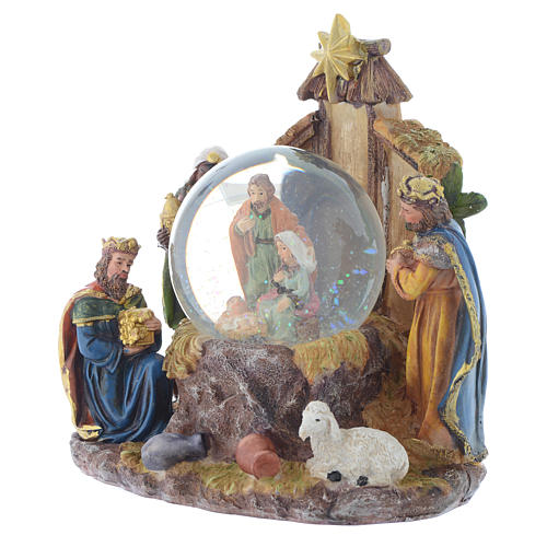 Resin nativity with globe, 22cm 2