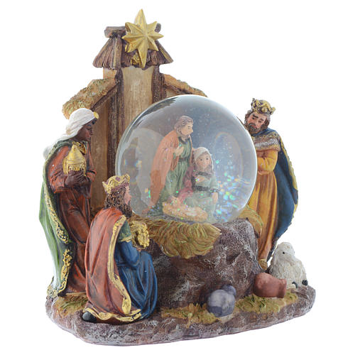 Resin nativity with globe, 22cm 3