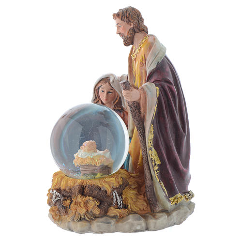 Resin nativity with globe, 21.5cm 2