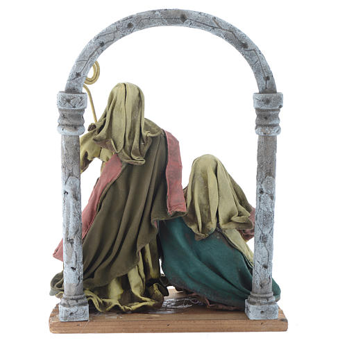 Nativity scene with arch in multicoloured resin measuring 40cm 4