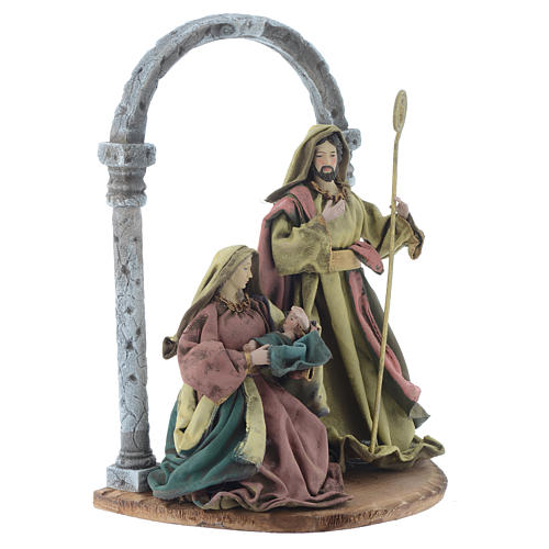 Nativité avec arc 40 cm résine finition multicolore 3
