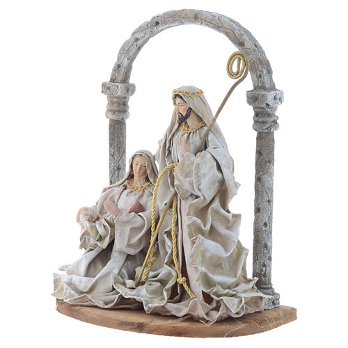 Nativity scene with arch in Green Beige resin measuring 40cm 2