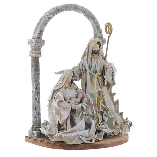 Nativity scene with arch in Green Beige resin measuring 40cm 3