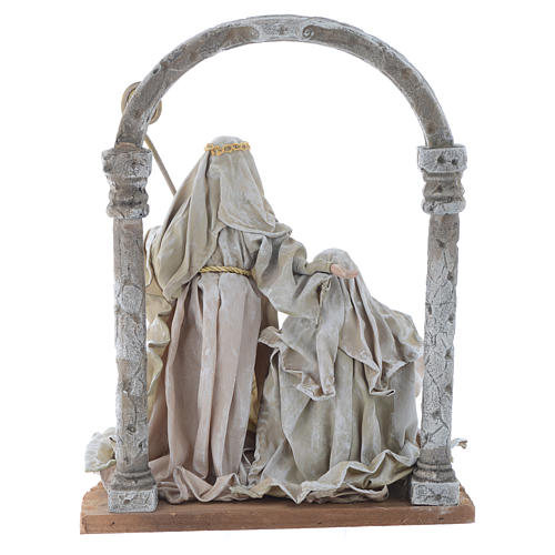 Nativity scene with arch in Green Beige resin measuring 40cm 4