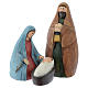 Nativity scene with 3 characters in multicoloured resin measuring 9cm s1