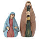 Nativity scene with 3 characters in multicoloured resin measuring 9cm s2