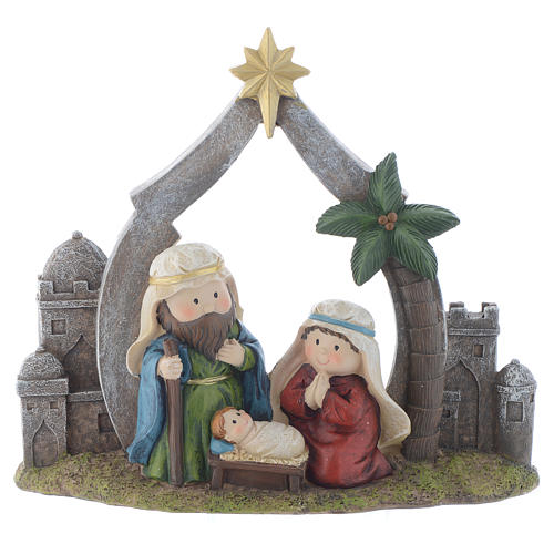 Nativity scene in resin measuring 28cm 1