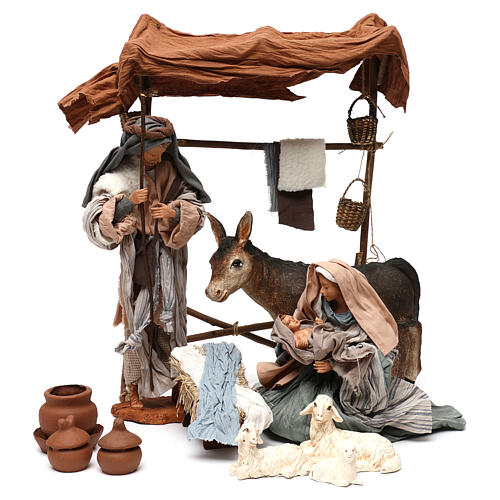 Nativité scène avec animaux et cabane 30 cm 1
