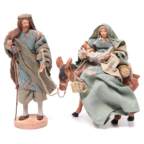 Light blue Nativity on donkey, 28cm figurines 1
