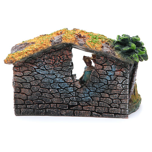 Presepe resina con capanna statue 8 cm 4