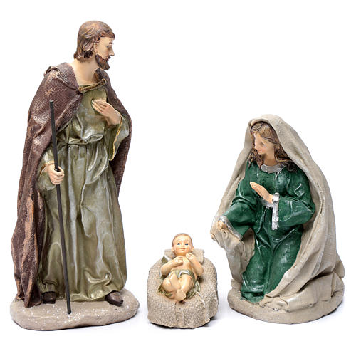 Holy family in resin 30 cm set of 3 pieces 1