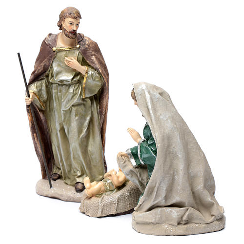 Holy family in resin 30 cm set of 3 pieces 2