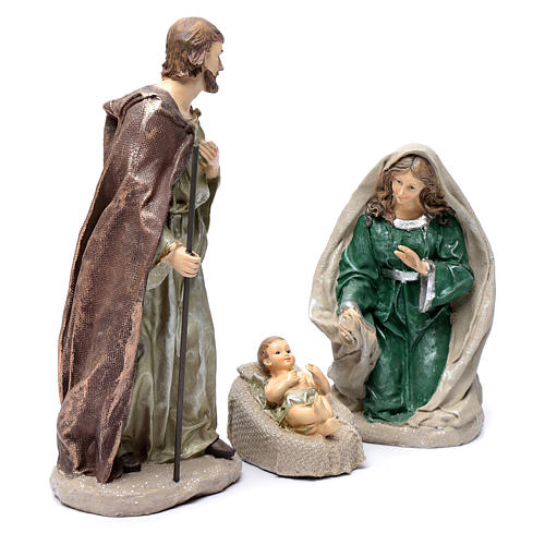 Holy family in resin 30 cm set of 3 pieces 3