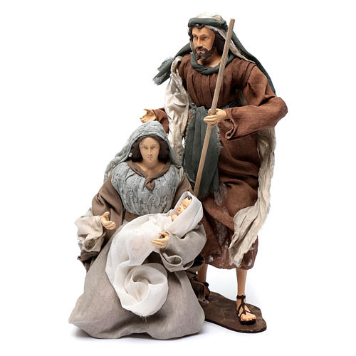 Holy family in resin, gauze and lace 50 cm 1