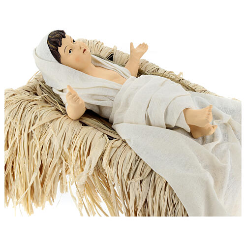 Nativité à genoux 60 cm résine style rustique 8