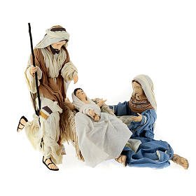 Holy family kneeling in resin 60 cm country style