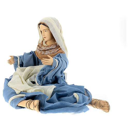 Holy family kneeling in resin 60 cm country style 6