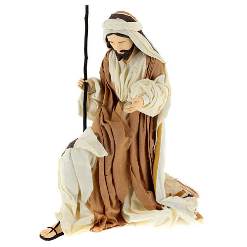 Holy family kneeling in resin 60 cm country style 7