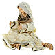 Holy family kneeling in resin and antique pink fabric 60 cm s6