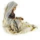 Holy family kneeling in resin and antique pink fabric 60 cm s9