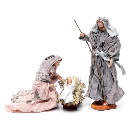 Holy family in fabric and resin 25 cm 1