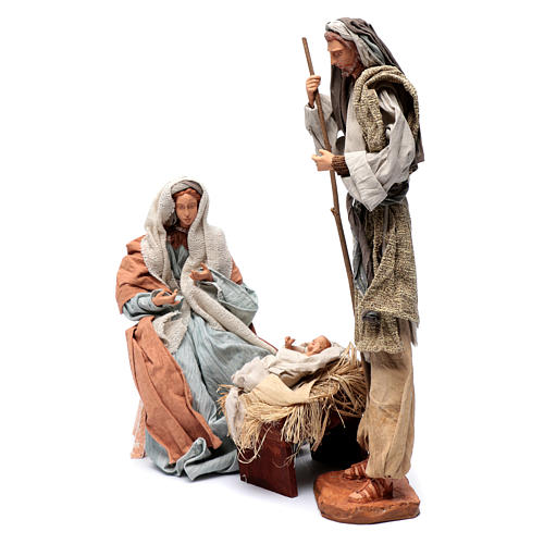 Holy family in resin with stool country style 45 cm 3