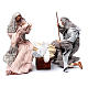 Holy family in resin with stool and cradle country style 45 cm s1