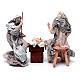 Holy family in resin with stool and cradle country style 45 cm s5