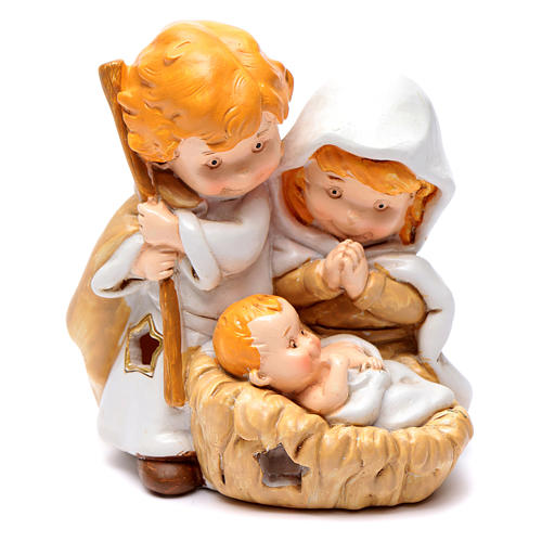 Resin Holy family 10 cm with light children collection 1