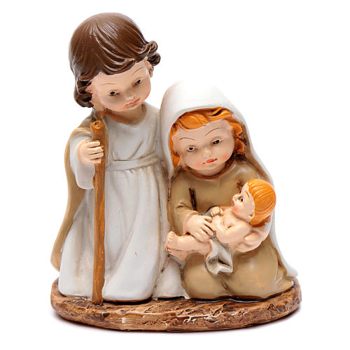 Resin Holy family 10 cm with light children collection 1
