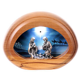 Nativity scene candle with leds 8X10,5 cm