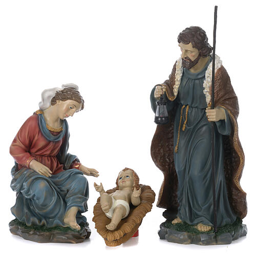 Scena Narodzin z malowanej żywicy siedząca Maryja 60 cm 1