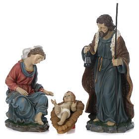Natividade 60 cm Resina Pintada com Virgem Maria sentada