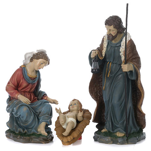 Resin Holy Family with sitting Mary for 60 cm nativity scene 1